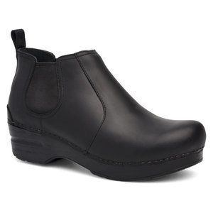Dansko Frankie Black Oiled Boots Clogs Walking Mules Ankle Heel Nursing Artsy